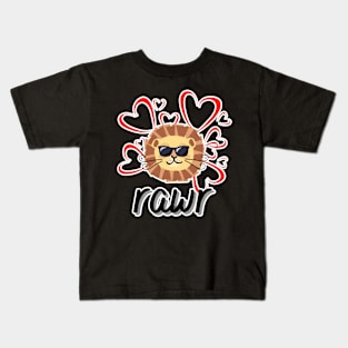 Rawr Valentine Lion Kids T-Shirt